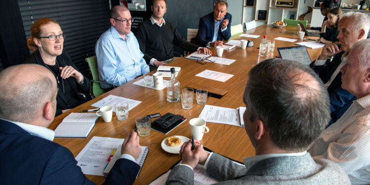 Delegates attend the Round Table - Simplifying the Retirement Conundrum - hosted by Corporate Adviser in central London. Photo by Michael Walter/Troika